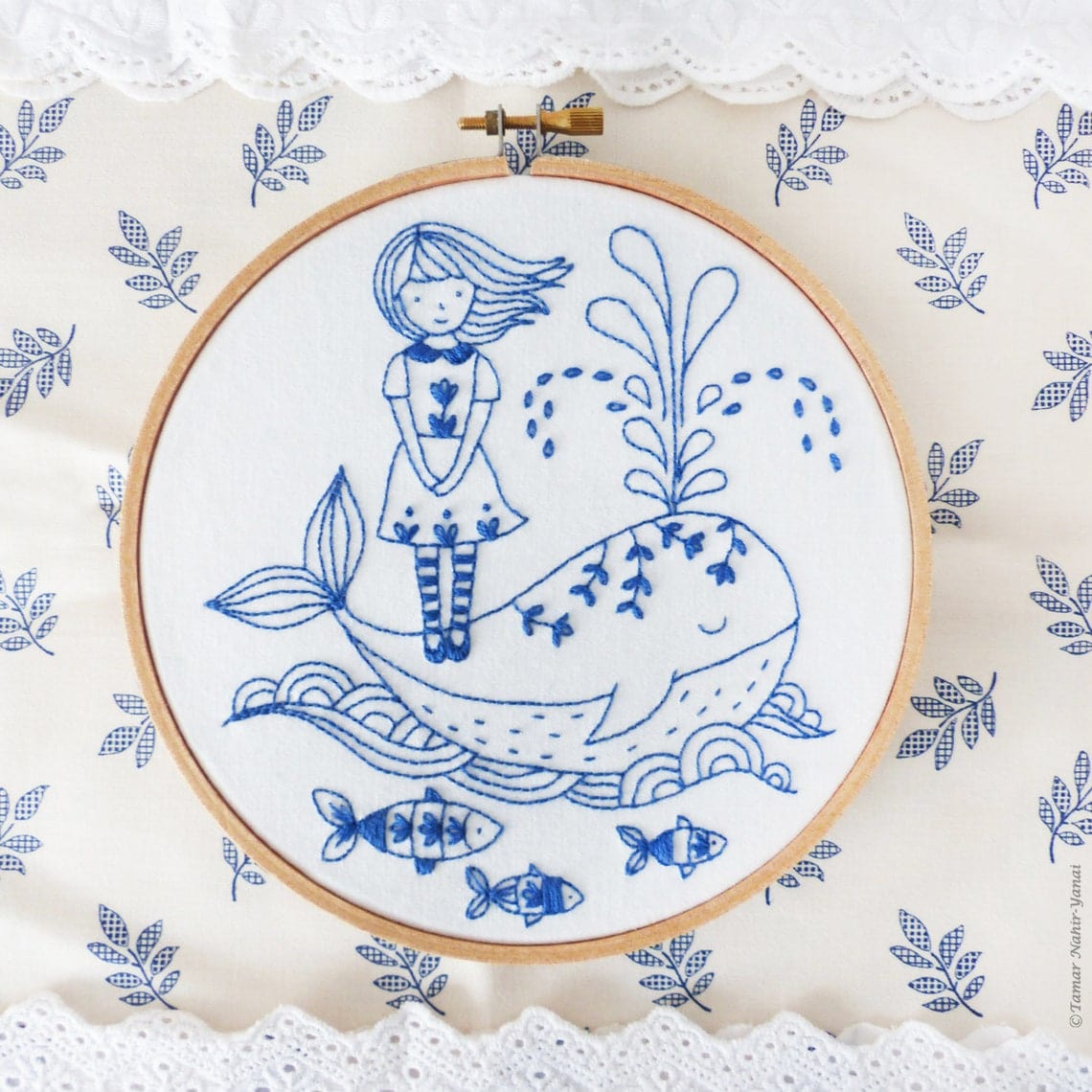 Maison Noir™ - Girl and a Whale Embroidery kit